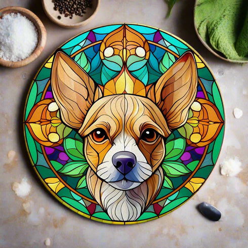 Chihuahua Fawn Glass Suncatcher Worktop Saver